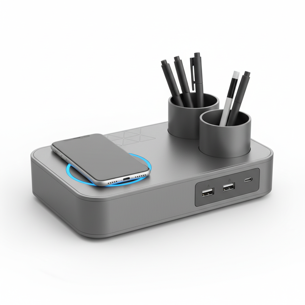 Slimme bureau-organizer met USB-aansluiting