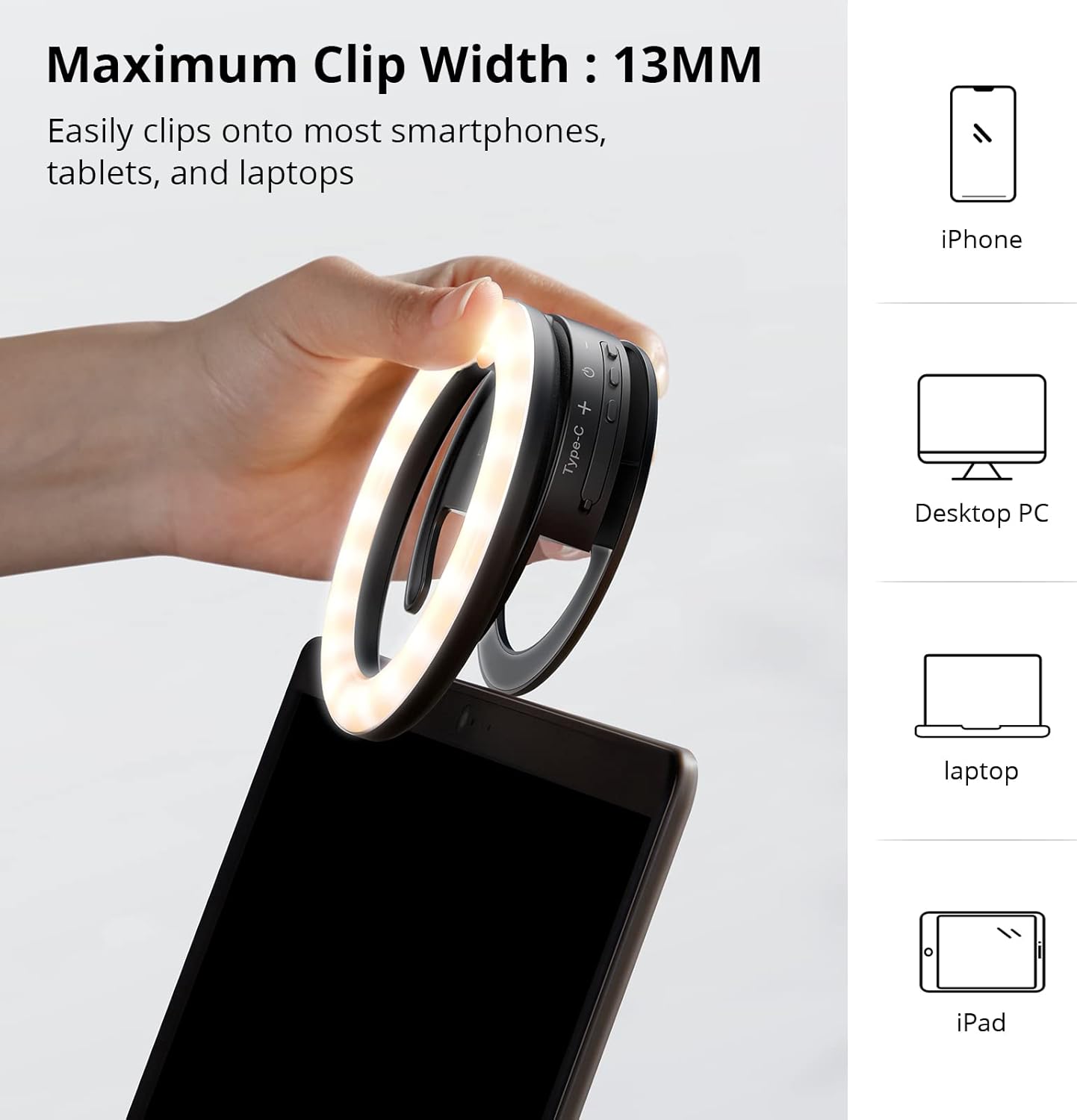 Draagbare LED-ringlamp